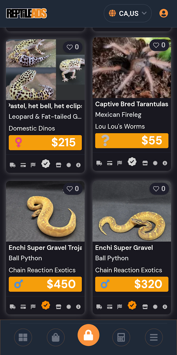 ReptileAds mobile app screenshot